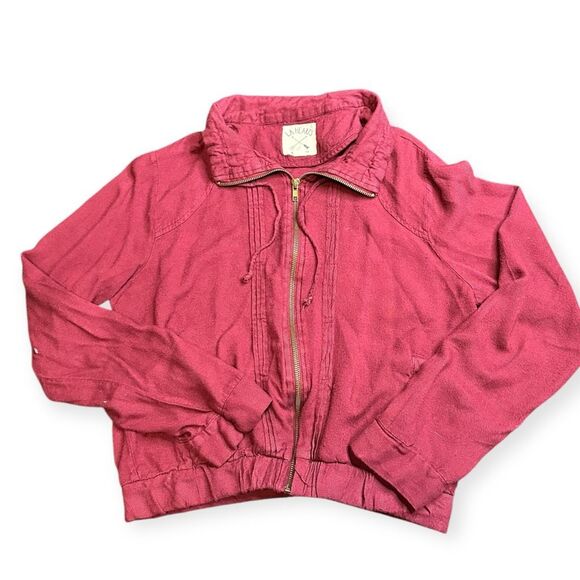 LA HEARTS Women’s Red Long Sleeve Zip Front Bomber Jacket Size Large - Picture 1 of 5